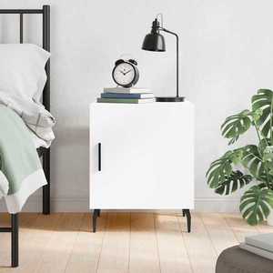 vidaXL Noptieră, alb, 40x40x50 cm, lemn compozit imagine