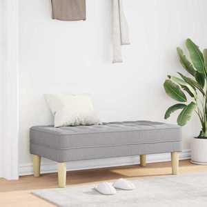 vidaXL bancă cu pernă Gri nori 113 x 57 x 39 cm țesătură imagine