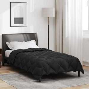 vidaXL Duvet de iarnă Negru 155 x 220 cm Microfibră imagine