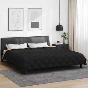 vidaXL Duvet de iarnă Negru și Taupe 220 x 260 cm Microfibră imagine