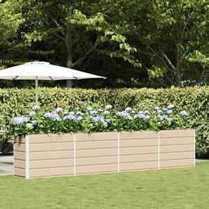 vidaXL Jardinieră Creme 385 x 50 x 75 cm Oțel Galvanizat imagine