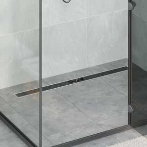 vidaXL Scurgere pentru duș cu capac din sticlă și sifon de 360° 100 cm imagine