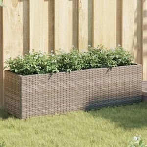 vidaXL Jardiniere grădină 3 ghivece 2 buc. gri 105x30x32cm poliratan imagine