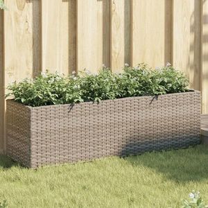 vidaXL Jardinieră de grădină cu 3 ghivece gri 105x30x32 cm poliratan imagine