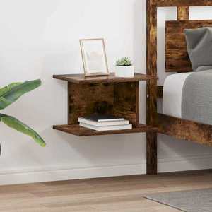 vidaXL Noptieră 2 pcs Stejar fumuriu 40 x 30 x 25 cm Lemn compozit imagine