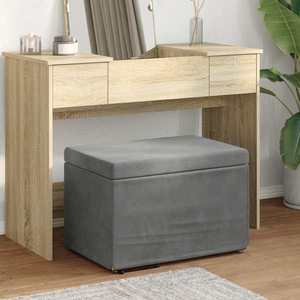 vidaXL Taburet Gri închis 61 x 41 x 40 cm Catifea și lemn stratificat imagine