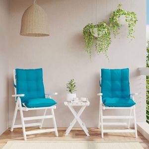 vidaXL Perne de scaun cu spătar mic, 2 buc, bleu, țesătură Oxford imagine