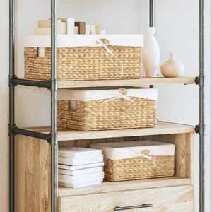 vidaXL Coșuri de depozitare 3 pcs natural Zambilă de apă imagine