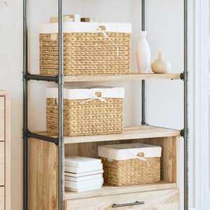 vidaXL Coșuri de depozitare 3 pcs natural Zambilă de apă imagine