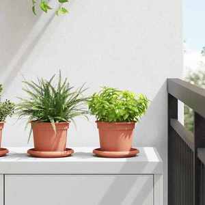 vidaXL Ghiveci rotund pentru flori 6 pcs Roșu cărămidă Ø 12, 5 x 10 cm imagine