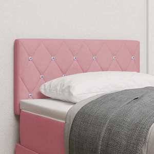 vidaXL Tăblie LED cu benzi LED cu headboard Manual Roz 80 cm Catifea imagine