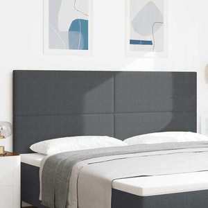 vidaXL Tăblie LED cu benzi LED Gri închis 200 cm Țesătură din corduroy imagine