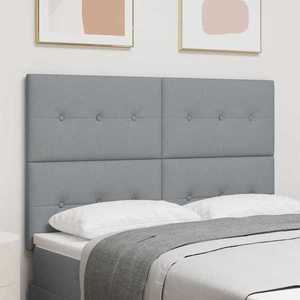 vidaXL Tăblie LED cu benzi LED Manual Gri deschis 144 cm țesătură imagine