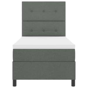 vidaXL Pat cu arcuri cu saltea cu led Gri închis 80 x 200 cm țesătură imagine