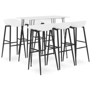 vidaXL Set mobilier de bar, 7 piese, alb imagine