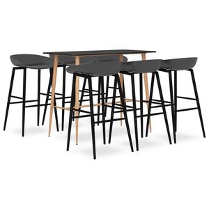 vidaXL Set mobilier de bar, 7 piese, negru și gri imagine