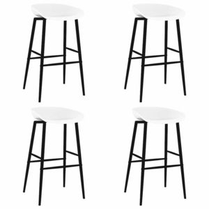 vidaXL Scaune de bar, 4 buc., alb imagine