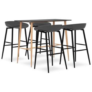 vidaXL Set mobilier de bar, 5 piese, negru și gri imagine