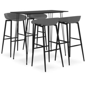 vidaXL Set mobilier de bar, 5 piese, negru și gri imagine