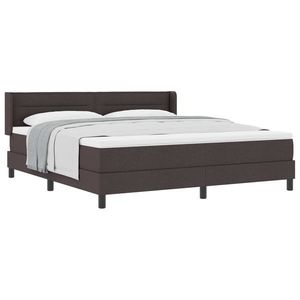 vidaXL Pat cu arcuri cu headboard Maro închis 200 x 180 cm țesătură imagine