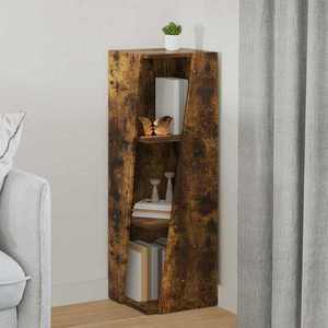 vidaXL Raft lateral Stejar fumuriu 33 x 32 x 100, 5 cm Lemn compozit imagine