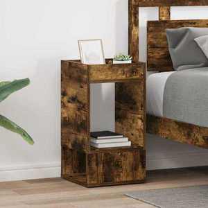 vidaXL Masă laterală 2 pcs Stejar fumuriu 30 x 30 x 56 cm imagine