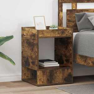 vidaXL Masă laterală 2 pcs Stejar fumuriu 40 x 40 x 56 cm imagine