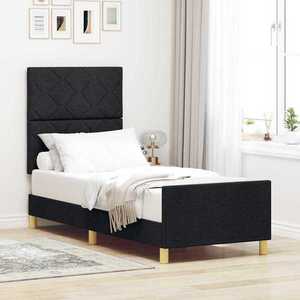vidaXL Cadru de pat cu headboard Negru 80 x 200 cm țesătură imagine