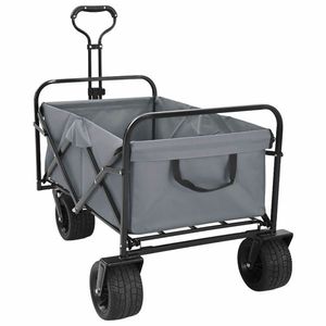 vidaXL Trolley Manevrabil Pliabil Gri 89 x 63 x 96 cm imagine