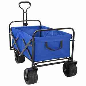 vidaXL Trolley Manevrabil Pliabil albastru 89 x 63 x 96 cm imagine