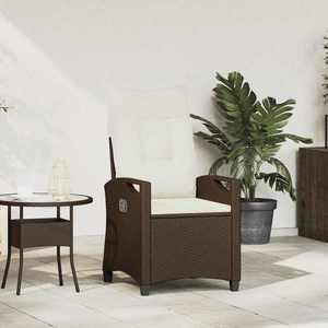 vidaXL Scaun de grădină rabatabil Maro și Crem 56 x 60 x 112 cm imagine