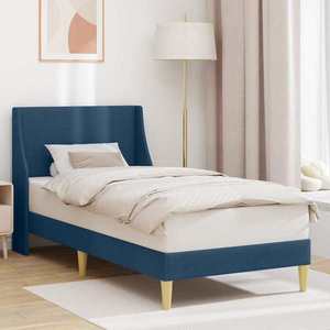 vidaXL Cadru de pat Simplu cu headboard albastru 100 x 200 cm țesătură imagine