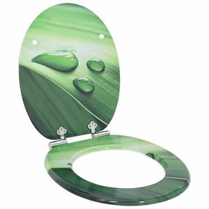 vidaXL Capac de toaletă cu închidere lentă Picătură Verde 44 x 38 cm imagine