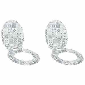 vidaXL Capac de toaletă cu închidere lentă 2 pcs 44 x 38 cm Placă MDF imagine