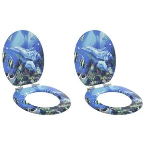 vidaXL Capac de toaletă cu închidere lentă 2 pcs albastru 44 x 38 cm imagine