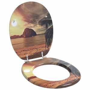 vidaXL Capac de toaletă cu închidere lentă Portocaliu 44 x 38 cm imagine