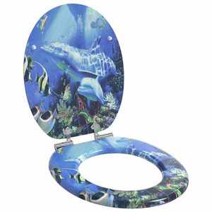 vidaXL Capac de toaletă cu închidere lentă albastru 44 x 38 cm imagine