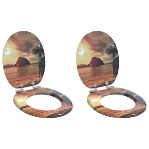 vidaXL Capac de toaletă cu închidere lentă 2 pcs Portocaliu 44 x 38 cm imagine