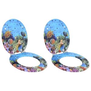 vidaXL Capac de toaletă cu închidere lentă 2 pcs 44 x 38 cm Placă MDF imagine