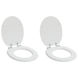 vidaXL Capac de toaletă cu închidere lentă 2 pcs Alb 44 x 38 cm imagine