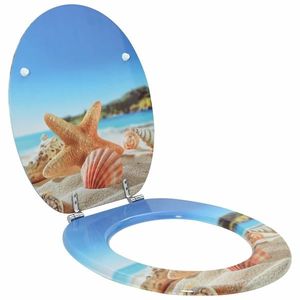 vidaXL Capac de toaletă cu închidere lentă Albastru deschis 44 x 38 cm imagine