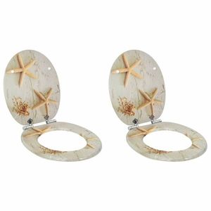 vidaXL Capac de toaletă cu închidere lentă 2 pcs Galben și alb imagine