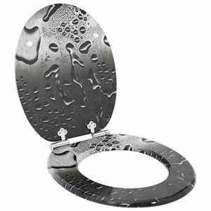 vidaXL Capac de toaletă cu închidere lentă Gri 44 x 38 cm Placă MDF imagine