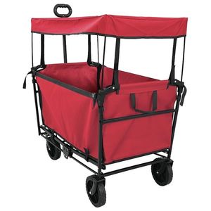vidaXL Trolley Manevrabil Pliabil Manual Roșu 105 x 56.5 x 116 cm imagine