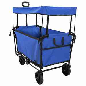 vidaXL Trolley Manevrabil Pliabil Manual Negru 105 x 56.5 x 116 cm imagine