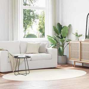 vidaXL Covoare de zonă Oval HUARTE Crem 160 x 230 cm 100% Polyester imagine