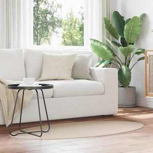 vidaXL Covoare de zonă Oval HUARTE Bej 80 x 150 cm 100% Polyester imagine