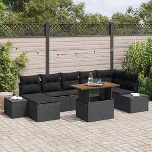 vidaXL Set de masă pentru grădină 3 pcs Negru Rattan poli imagine