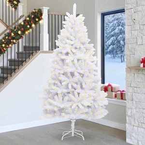 vidaXL Brad de Crăciun artificial cu 300 LED Alb 270 cm PVC și Metal imagine