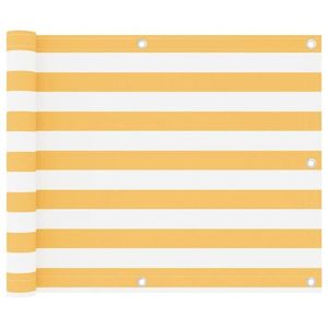 vidaXL Paravan de balcon, alb și galben, 75 x 300 cm, țesătură oxford imagine